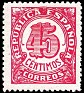 Spain 1938 Numbers 45 CTS Pink Edifil NE 29